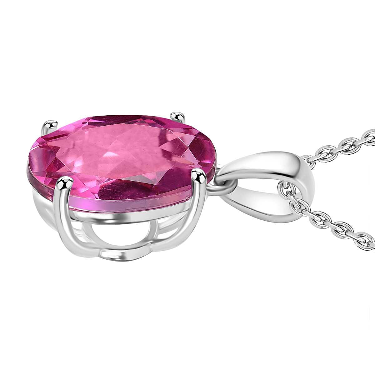 Radiant Orchid Quartz Pendant with Chain (Size 20) in Silver 6.25 Ct. 4298494 3