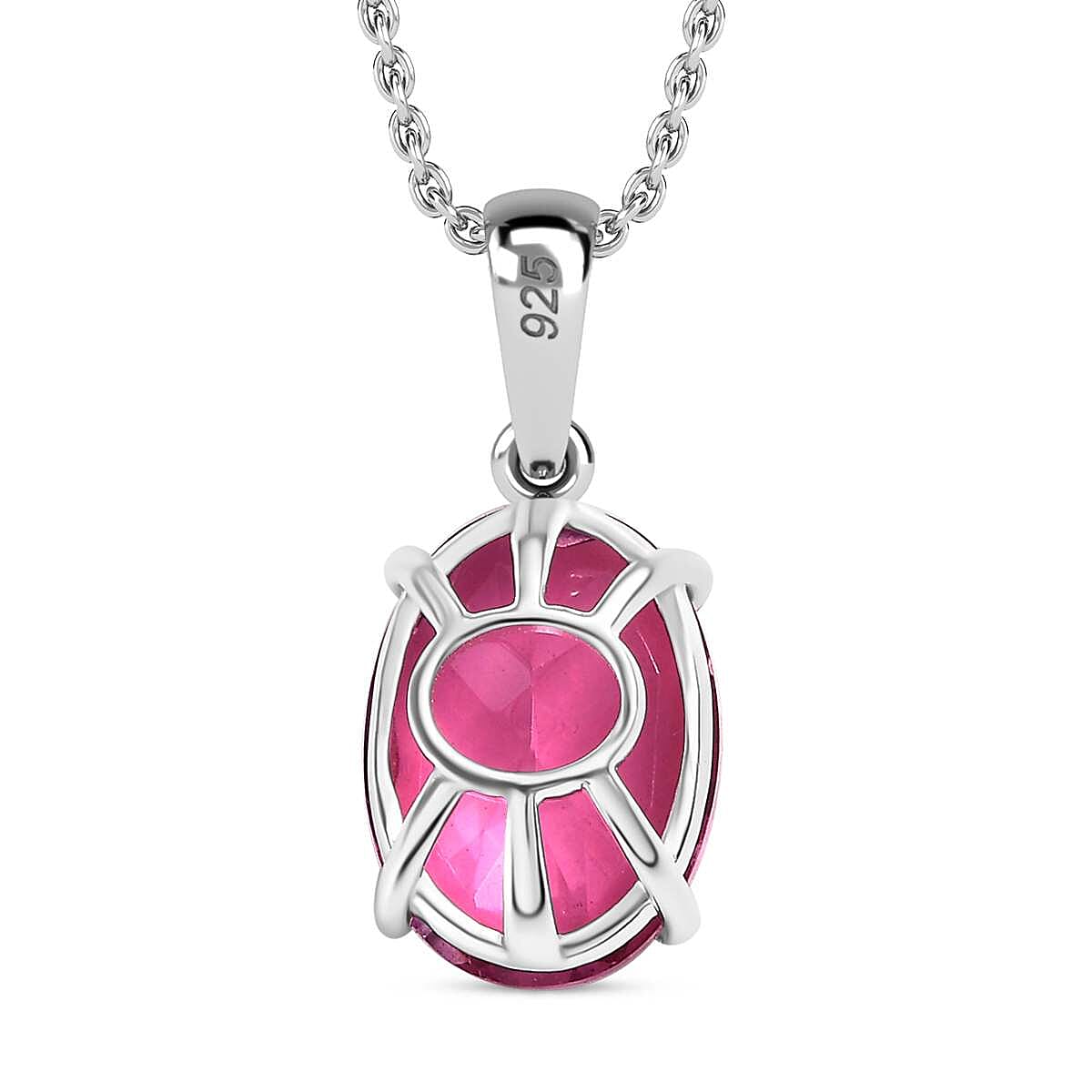 Radiant Orchid Quartz Pendant with Chain (Size 20) in Silver 6.25 Ct. 4298494 4