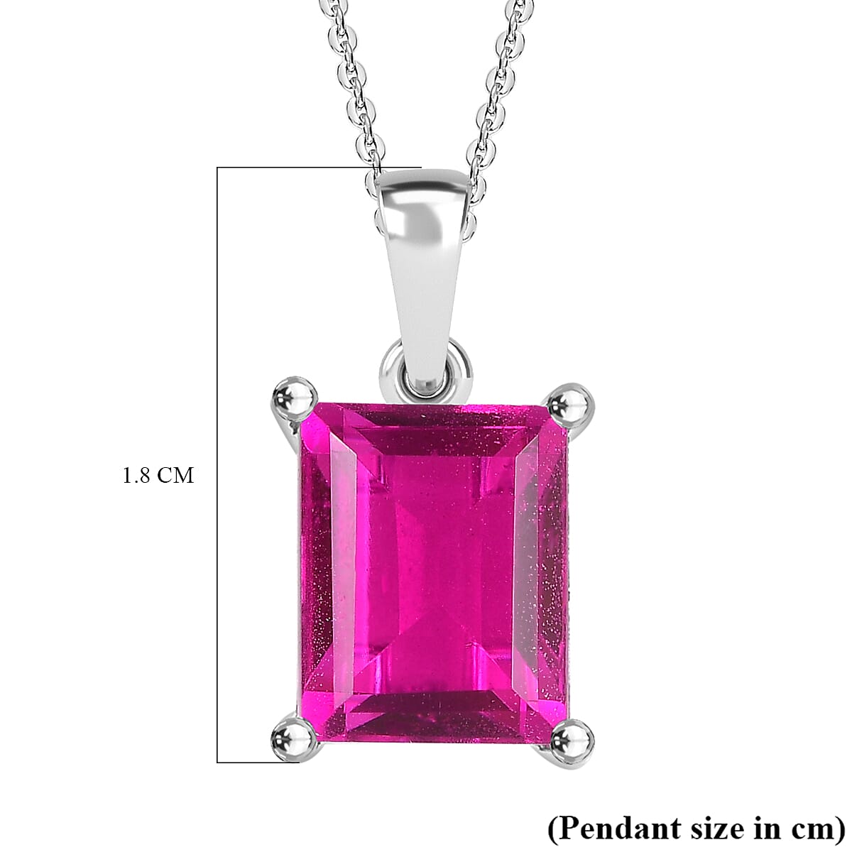 Radiant Orchid Triplet Quartz Sterling Silver Pendant with Chain (Size 20) 3.750  Ct. 4311675 12
