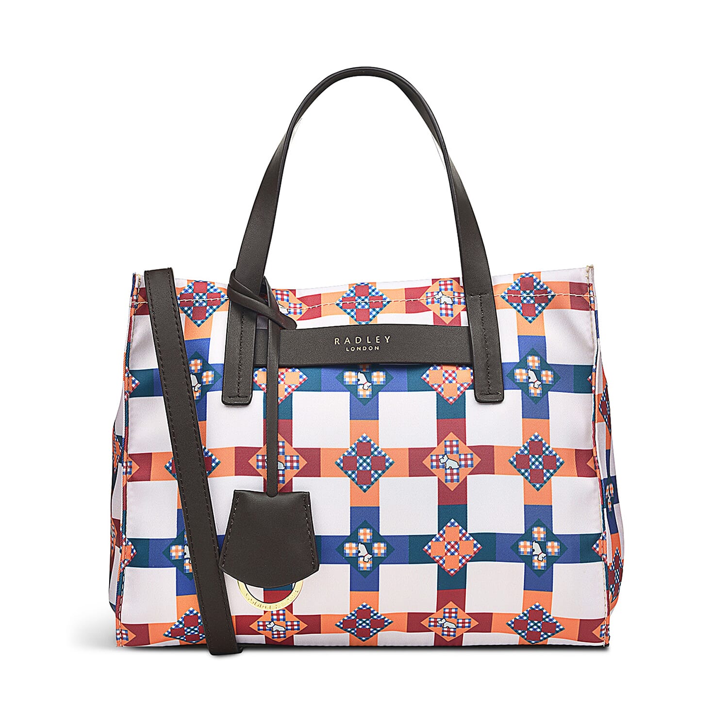 Radley London Finsbury Park Patchwork Medium Ziptop Grab Bag with Shoulder Strap - White 8088849 0