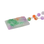 Rainbow Colour Dragon Carved Jade Necklace (Size 20) in Rhodium Overlay Sterling Silver 300.00 Ct.