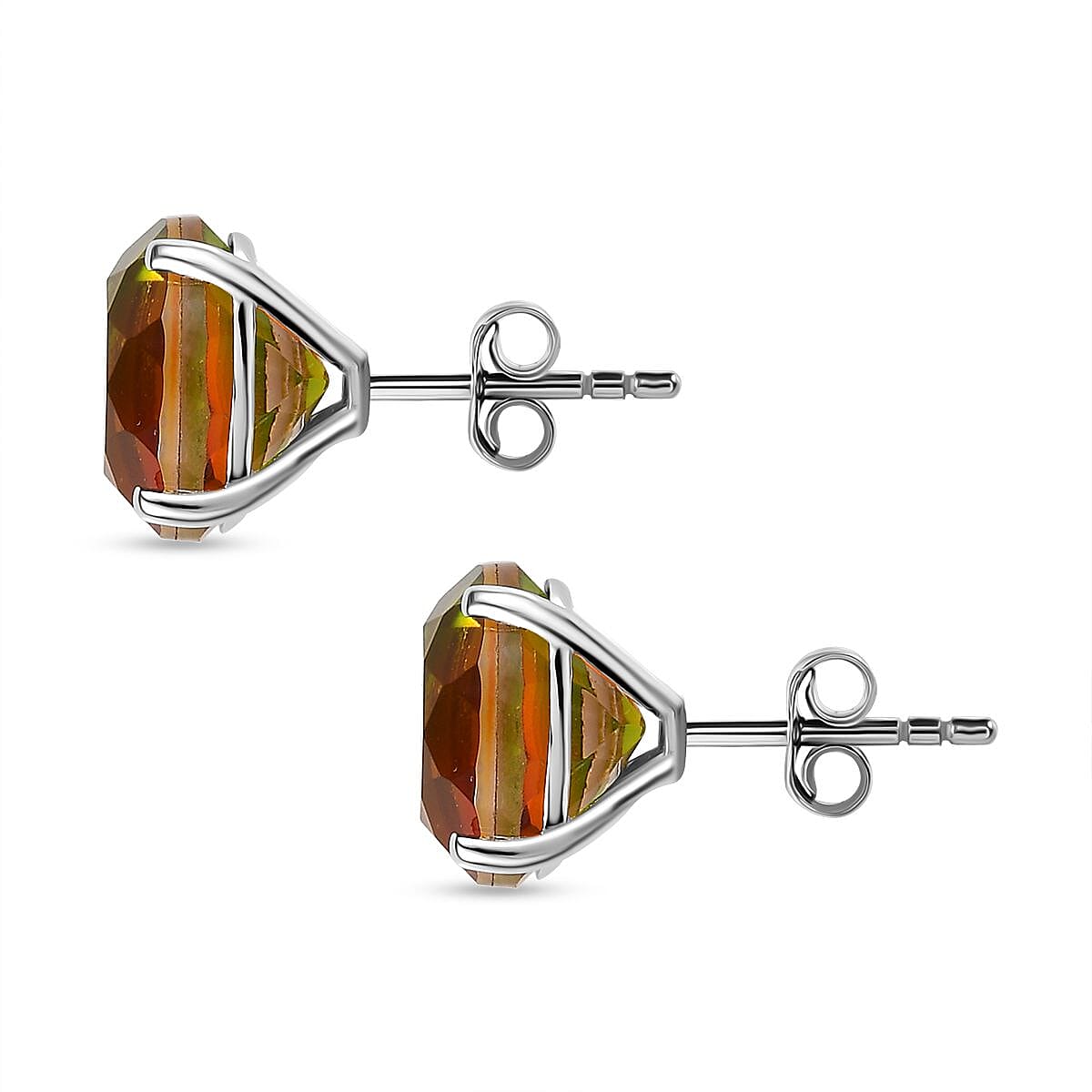 D'joy Rainbow Genesis Quartz Earring in Rhodium Overlay Sterling Silver 6.04 Ct. 8157068 4