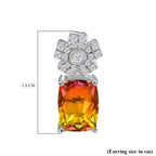 D'joy Rainbow Genesis Quartz & White Zircon Blooming Radiance Stud Push Post Earring in Rhodium Overlay Sterling Silver 5.41 Ct.