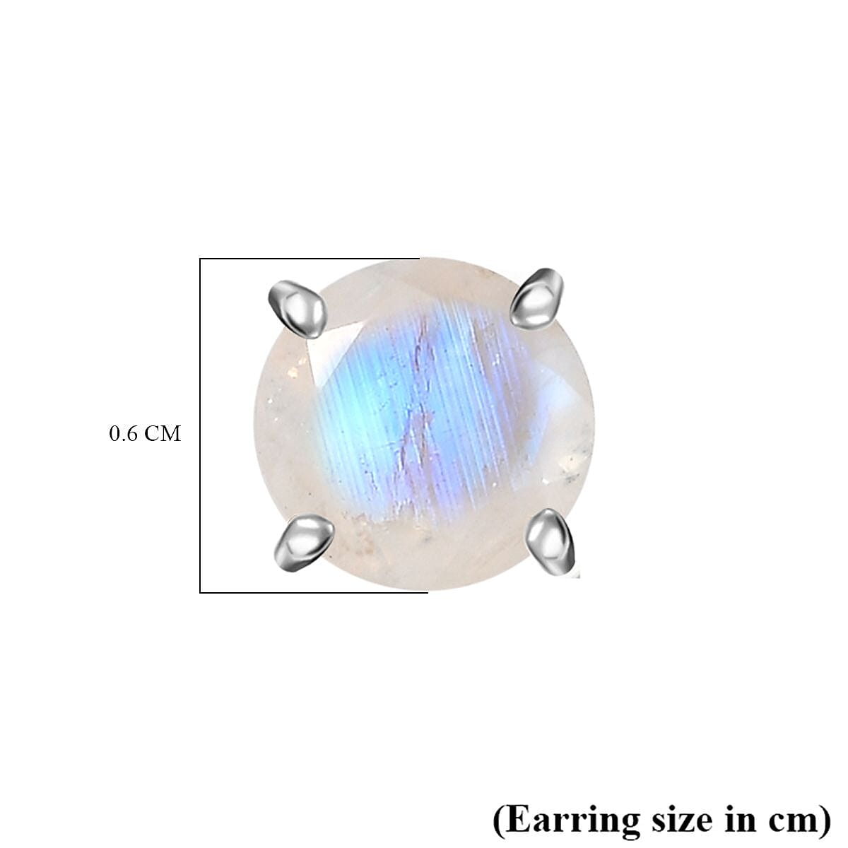 Rainbow Moonstone Push Post Earring in Platinum Overlay Sterling Silver 1.63 Ct. 8191490 4