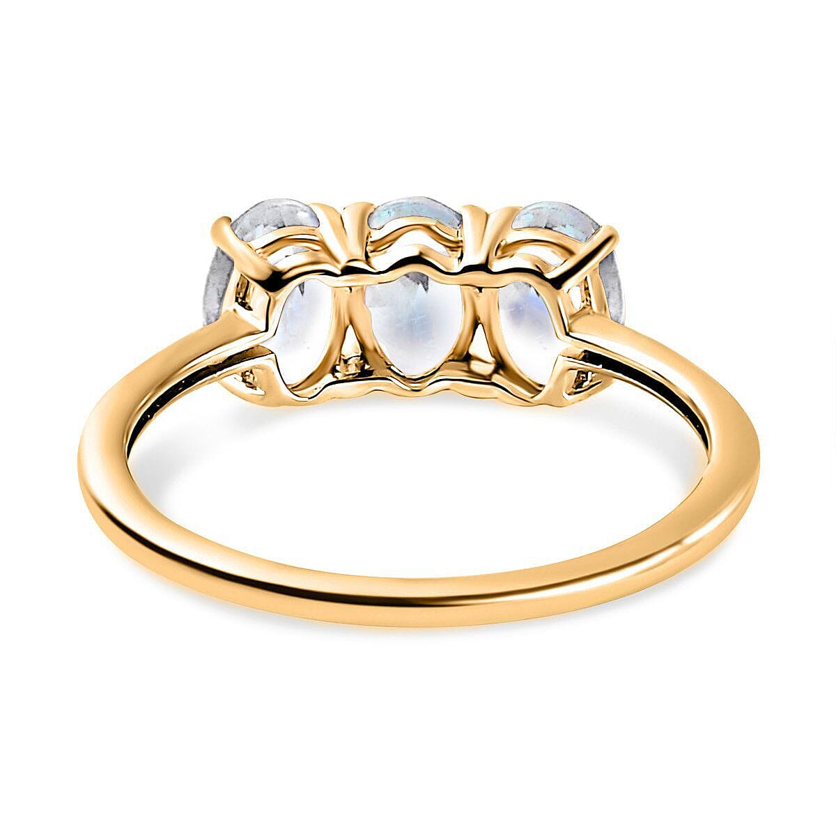 Rainbow Moonstone 3 Stone Ring in 18K Vermeil Yellow Gold Plated Sterling Silver 1.779 Ct. 7362864 9