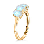 Rainbow Moonstone  3 Stone Ring in Vermeil YG Sterling Silver 2.52 ct  1.449  Ct.