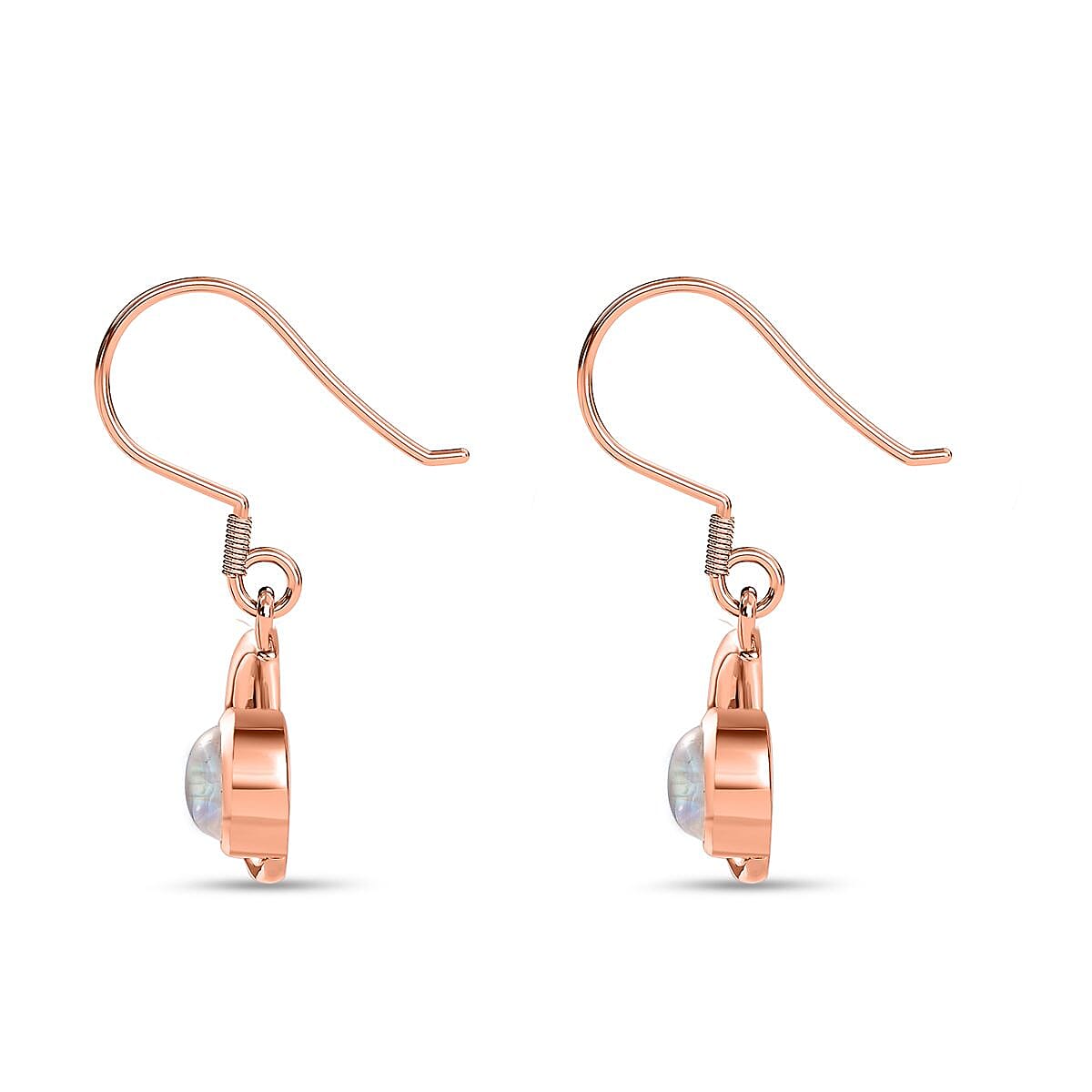 Rainbow Moonstone Dangling Earrings in 18K Rose Gold Vermeil Plated Sterling Silver 1.93 Ct. 7582279 3