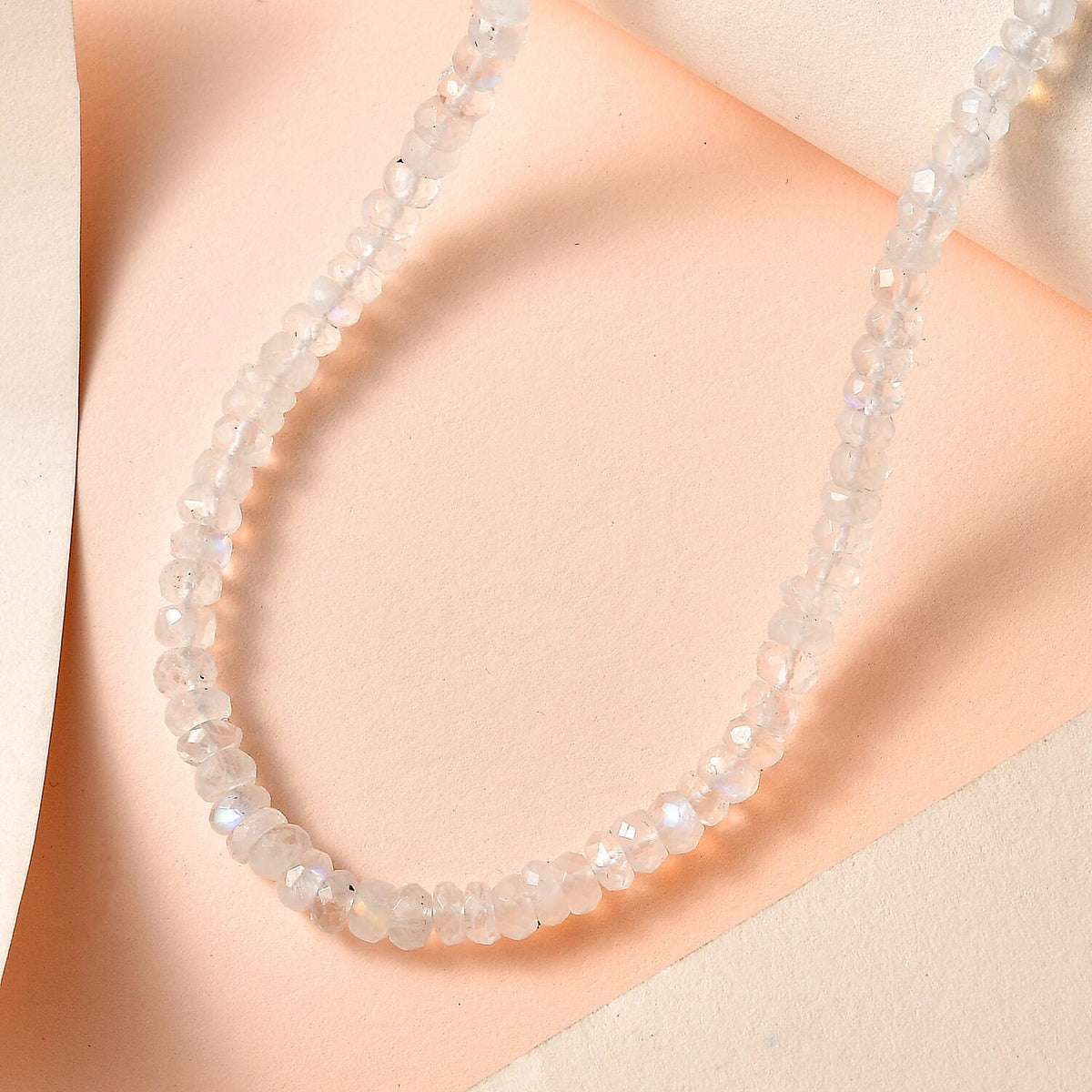 Rainbow Moonstone Necklace (Size - 18) in 18K Yellow Gold Vermeil Plated Sterling Silver 75 Ct 7573407 2
