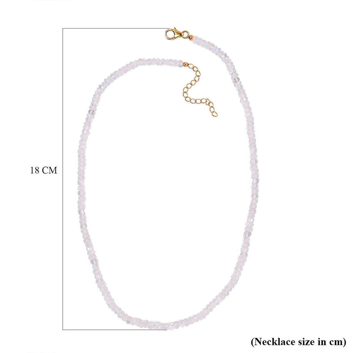 Rainbow Moonstone Necklace (Size - 18) in 18K Yellow Gold Vermeil Plated Sterling Silver 75 Ct 7573407 5