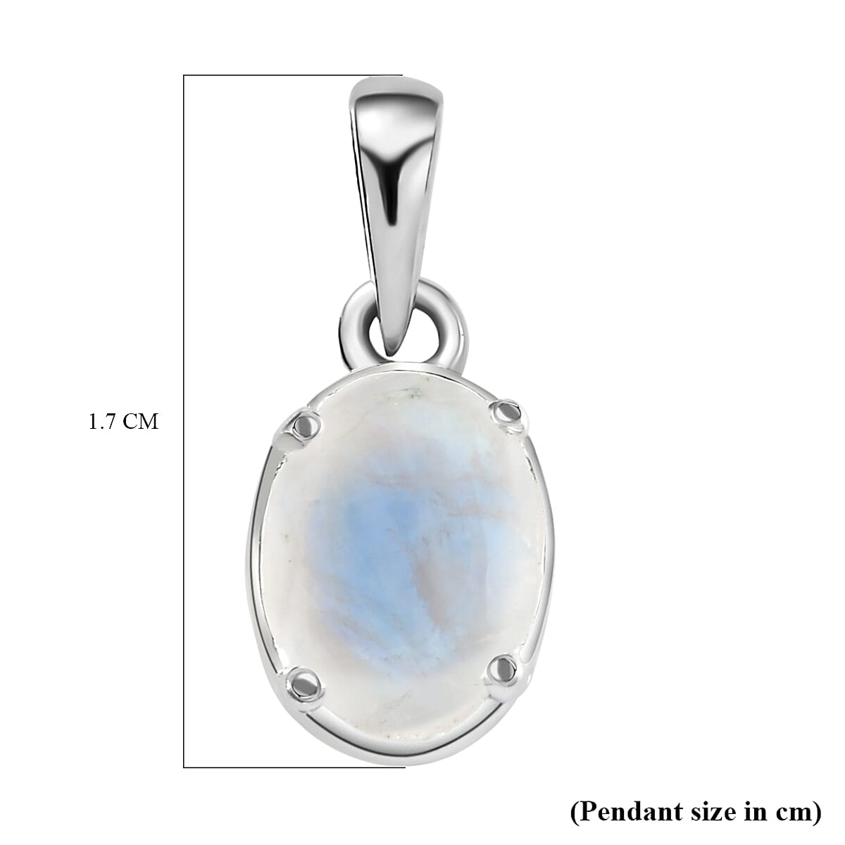 Rainbow Moonstone Solitaire Pendant in Sterling Silver 1.20 Ct. 8952549 6