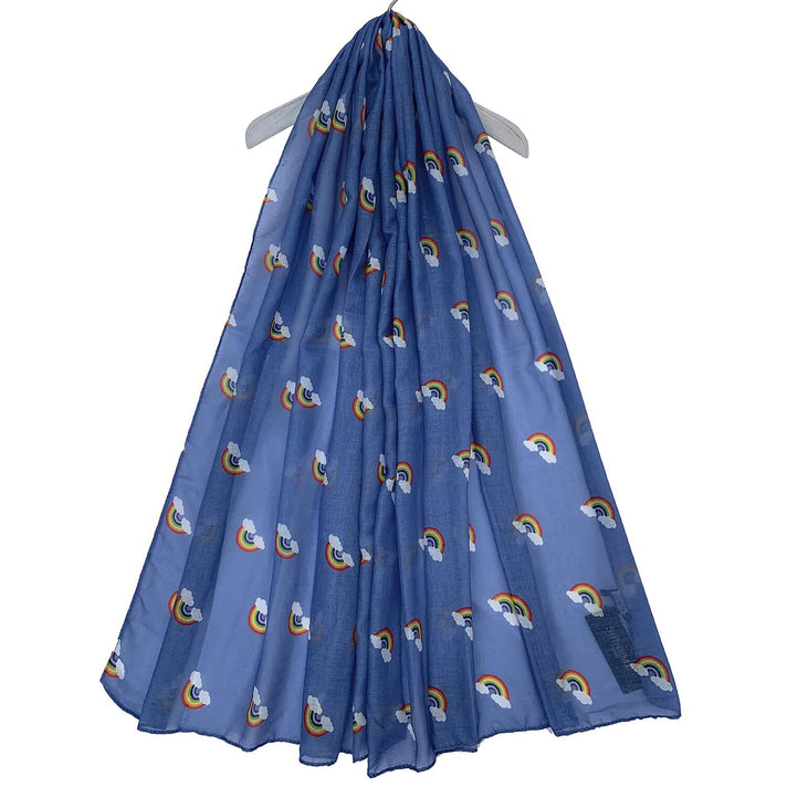 Rainbow Print Scarf (Size 70 x 180 Cm) - Blue V32618450 1