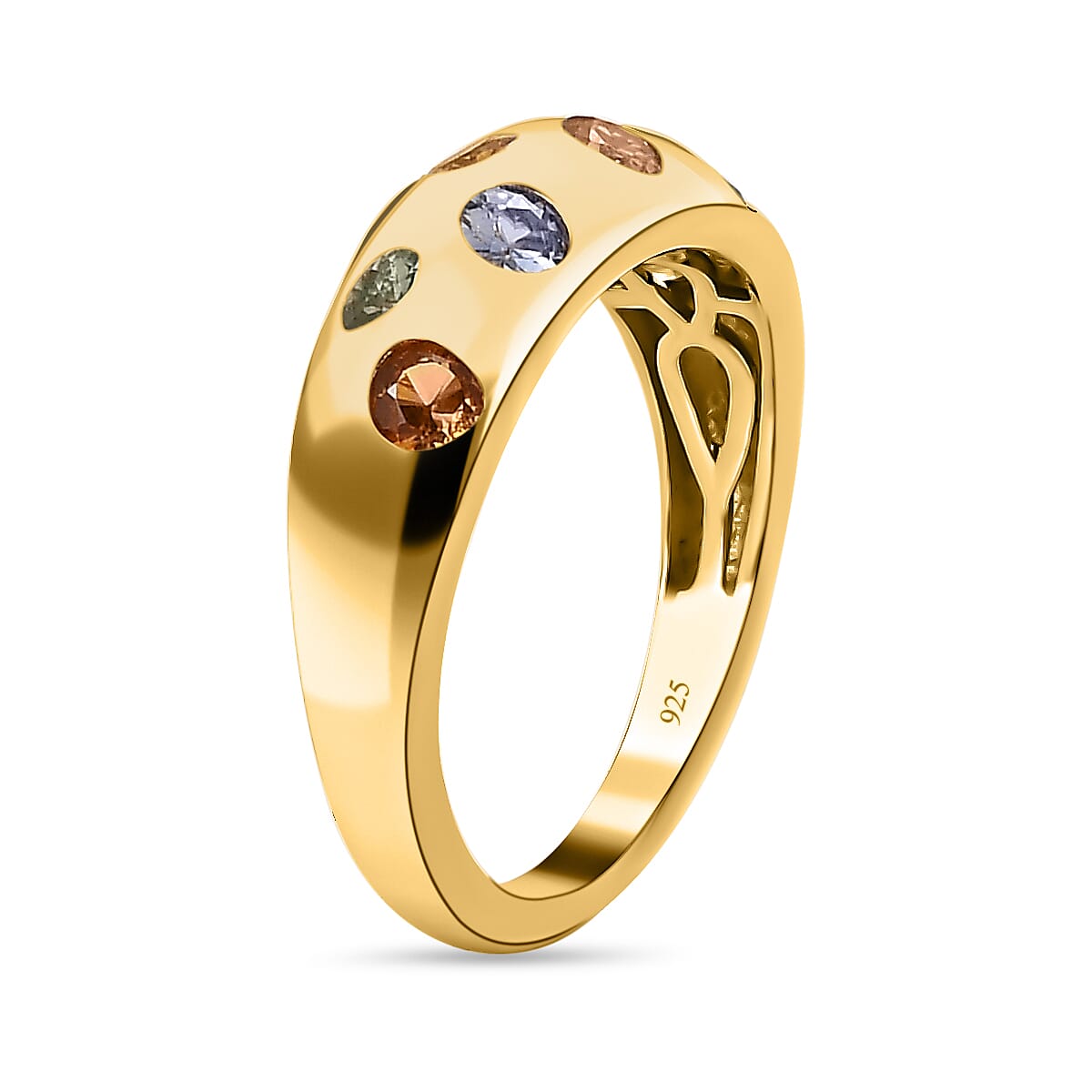 Rainbow Sapphire Ring in Vermeil Yellow Gold Plated Sterling Silver 1.04 Ct 7552091 3