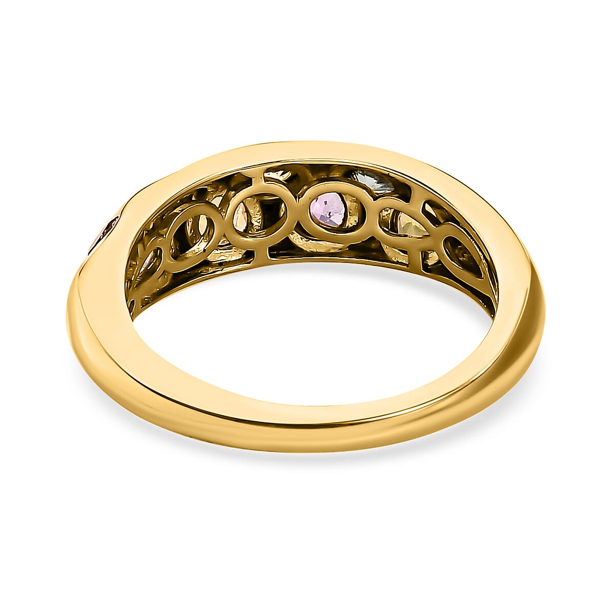 Rainbow Sapphire Ring in Vermeil Yellow Gold Plated Sterling Silver 1.04 Ct 7552091 4