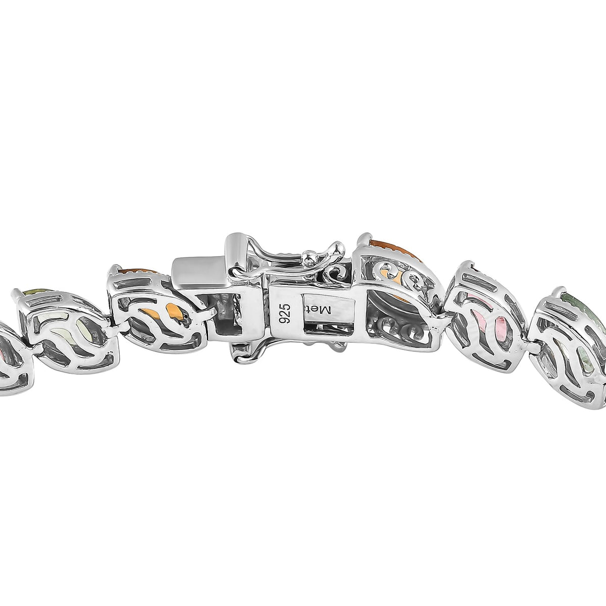 Multi Tourmaline Bracelet (Size - 7) in Platinum Overlay Sterling Silver 11.35 Ct, Silver Wt. 15.87 Gms. 7140771 4