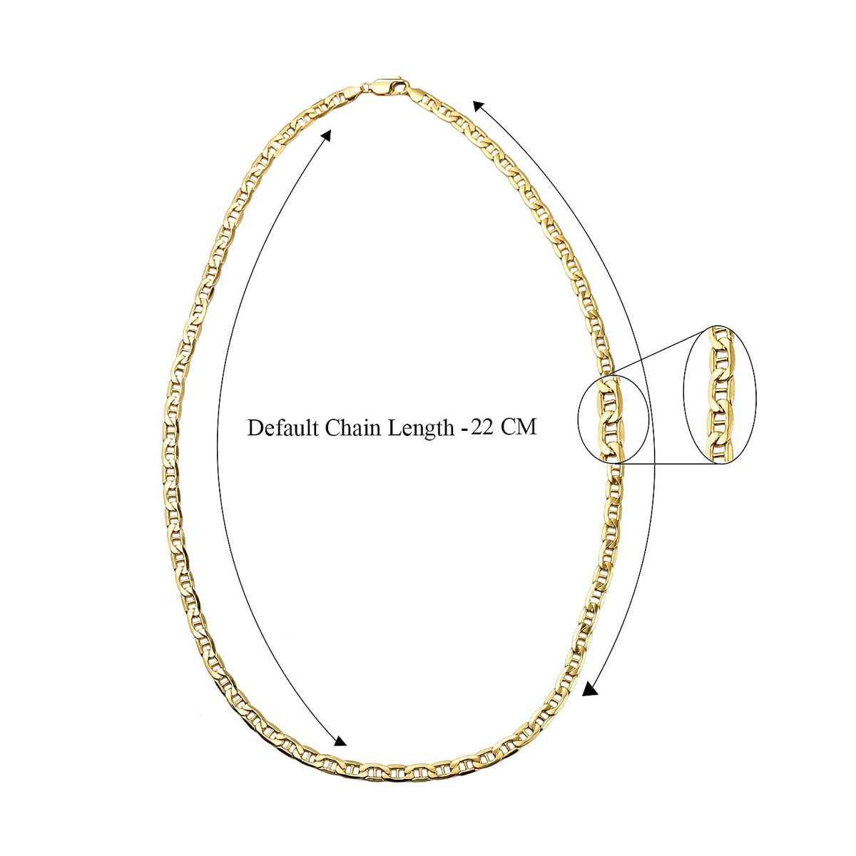 Rambo Chain in 9K Yellow Gold Size 22 Gold 6004296 5