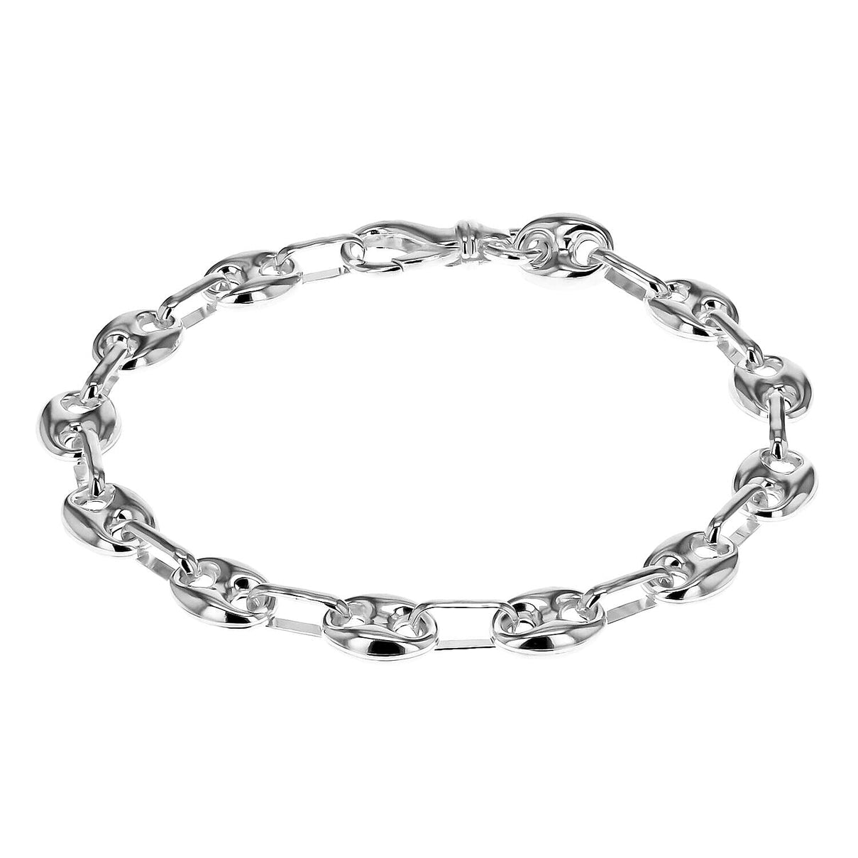Sterling Silver 7.7mm Rambo and Oval Link Chain Bracelet 7.5 Inch 7315086 0