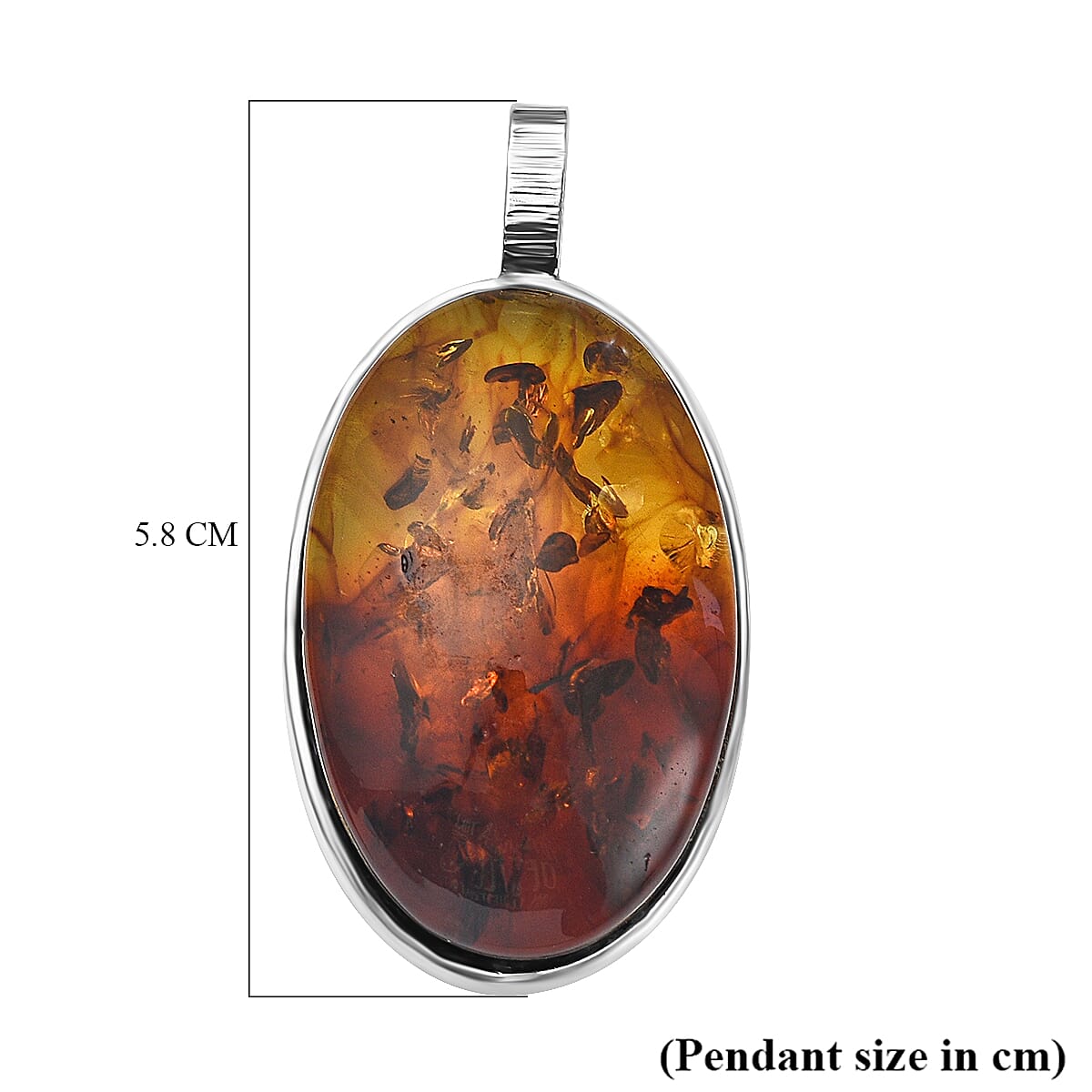Rare Bi Colour Amber Pendant in Sterling Silver 60.00 Ct, Silver Wt 8.50 Gms 7747379 4