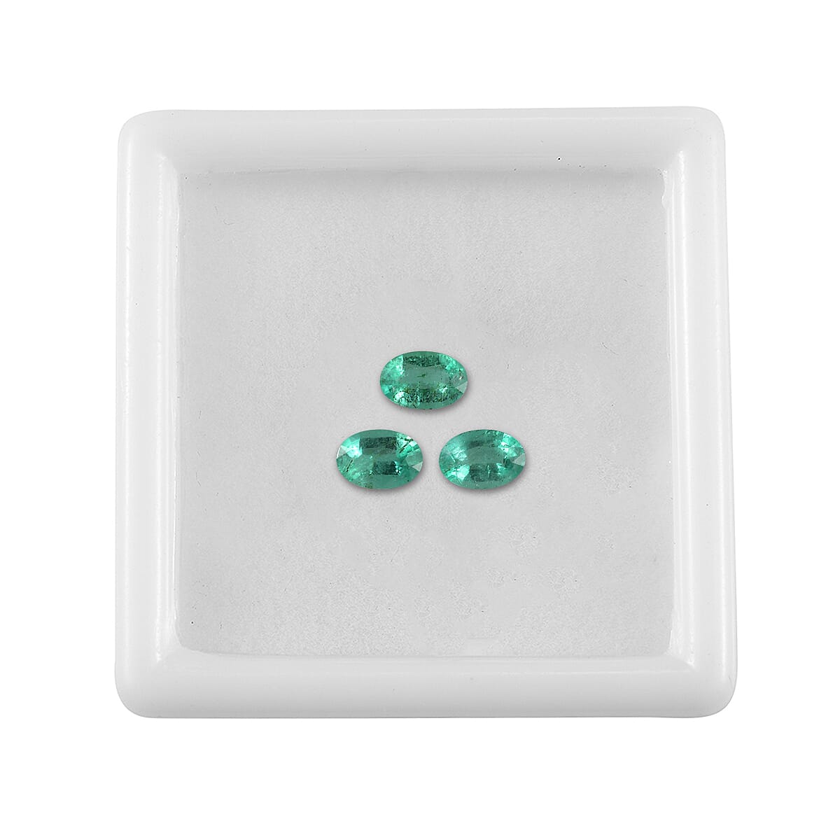 Set of 3 AAAA Boyaca Colombian Emerald Loose Gemstones in Oval Shape 1ct in Total 7851911 4