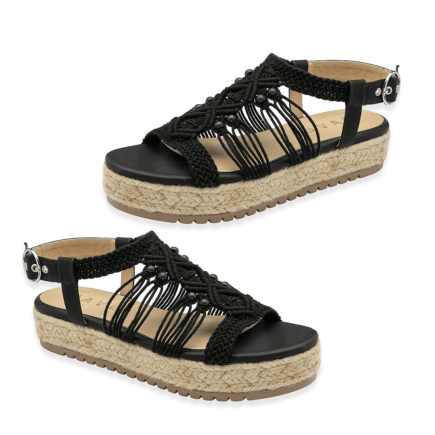 Ravel Black Textile Medway Flatform Sandals 8166497 0