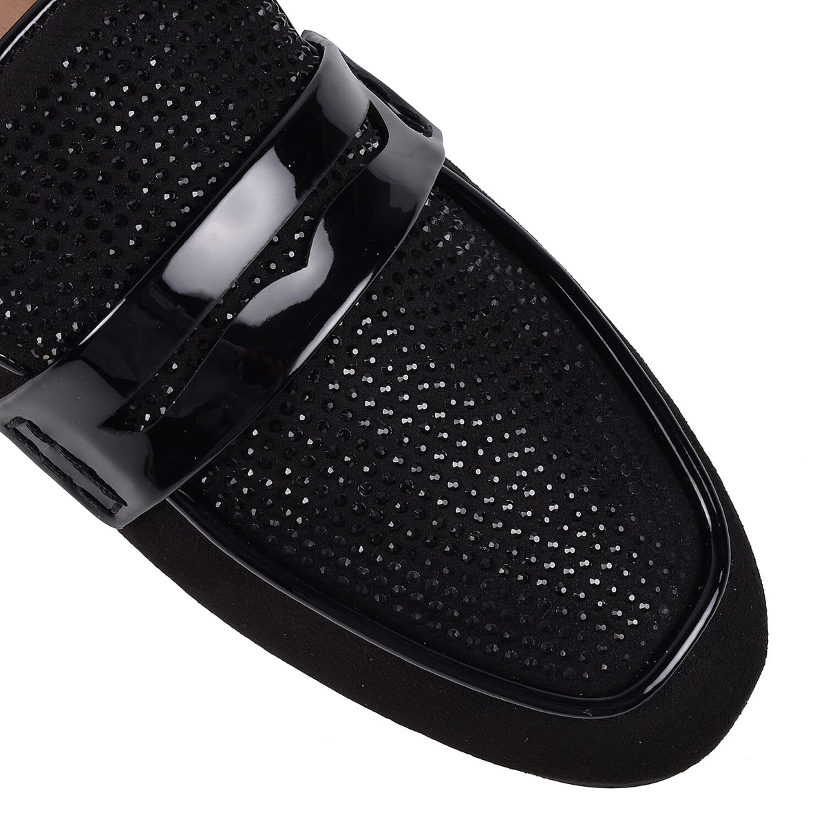 Ravel Black and Diamante Luis Loafers 6016599 3
