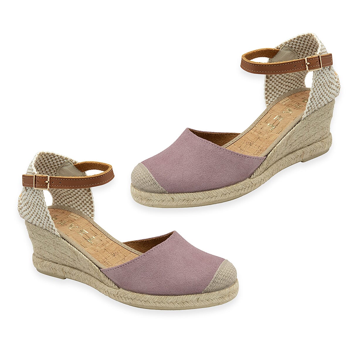 Ravel Suede Leather Spanish Espadrille Wedge with Ankle Strap (Size 4) - Lilac 8134442 0