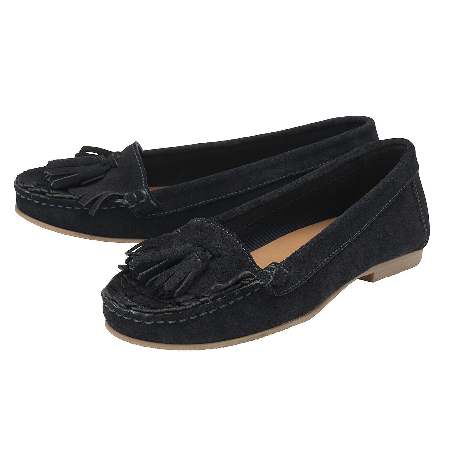Ravel Atley Womens Slip-On Loafers with Tassel Fringe Detail (Size 3) - Navy 8229737 1