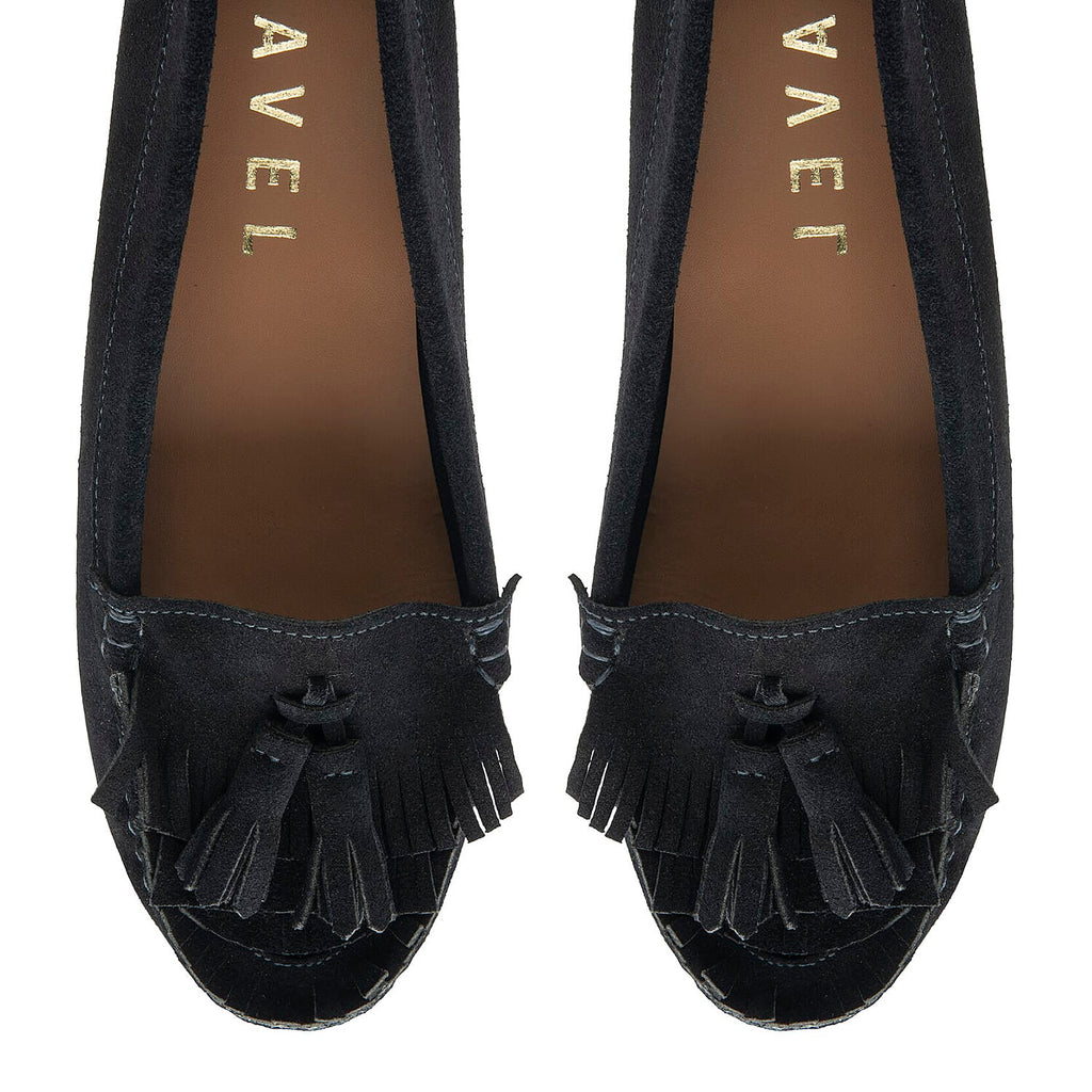 Ravel Atley Womens Slip-On Loafers with Tassel Fringe Detail (Size 3) - Navy