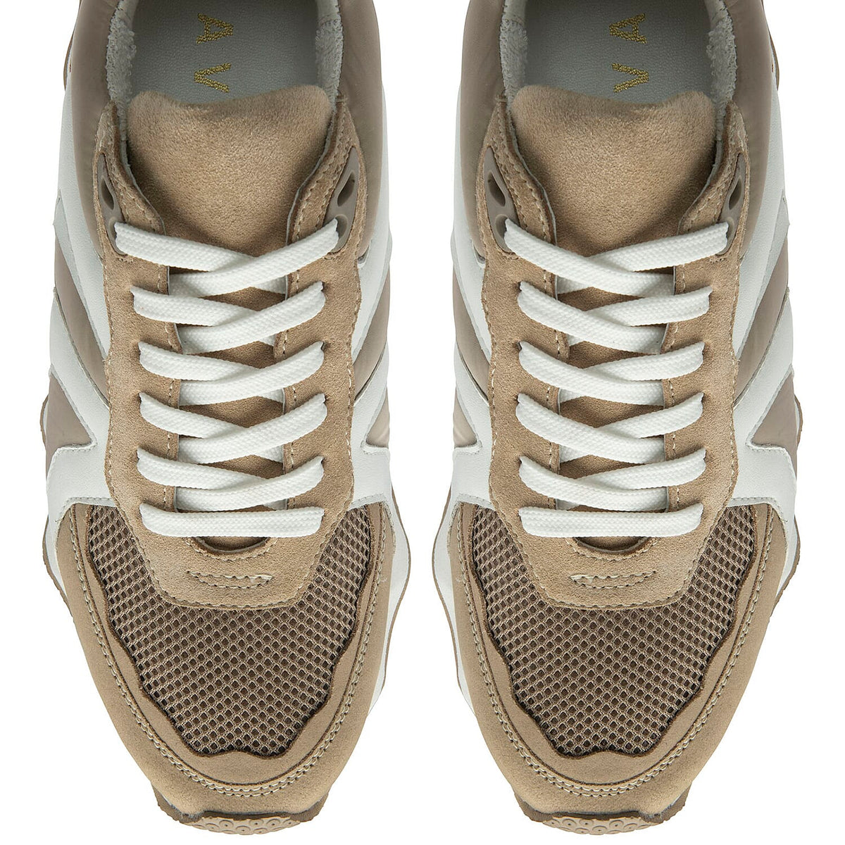 Ravel Suede Leather Blend Lace Up Trainers (Size 4) - Beige V32565986 2