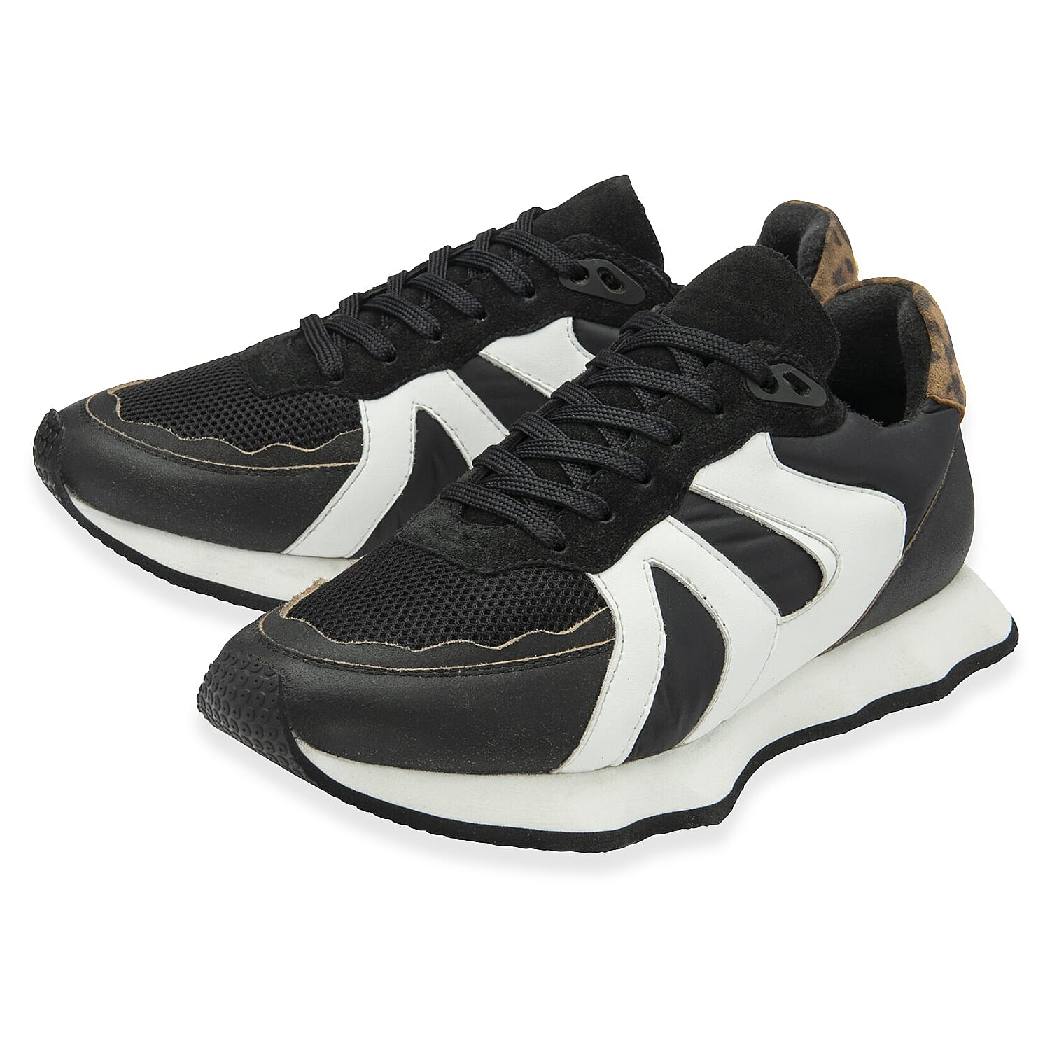Ravel Suede Leather Blend Lace Up Trainers (Size 4) - Black 8245632 1