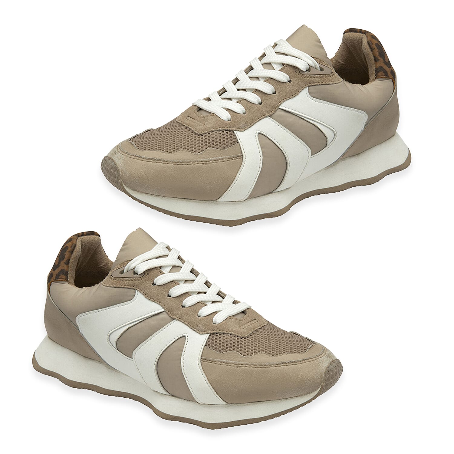 Ravel Suede Leather Blend Lace Up Trainers (Size 5) - Beige V32521637 0