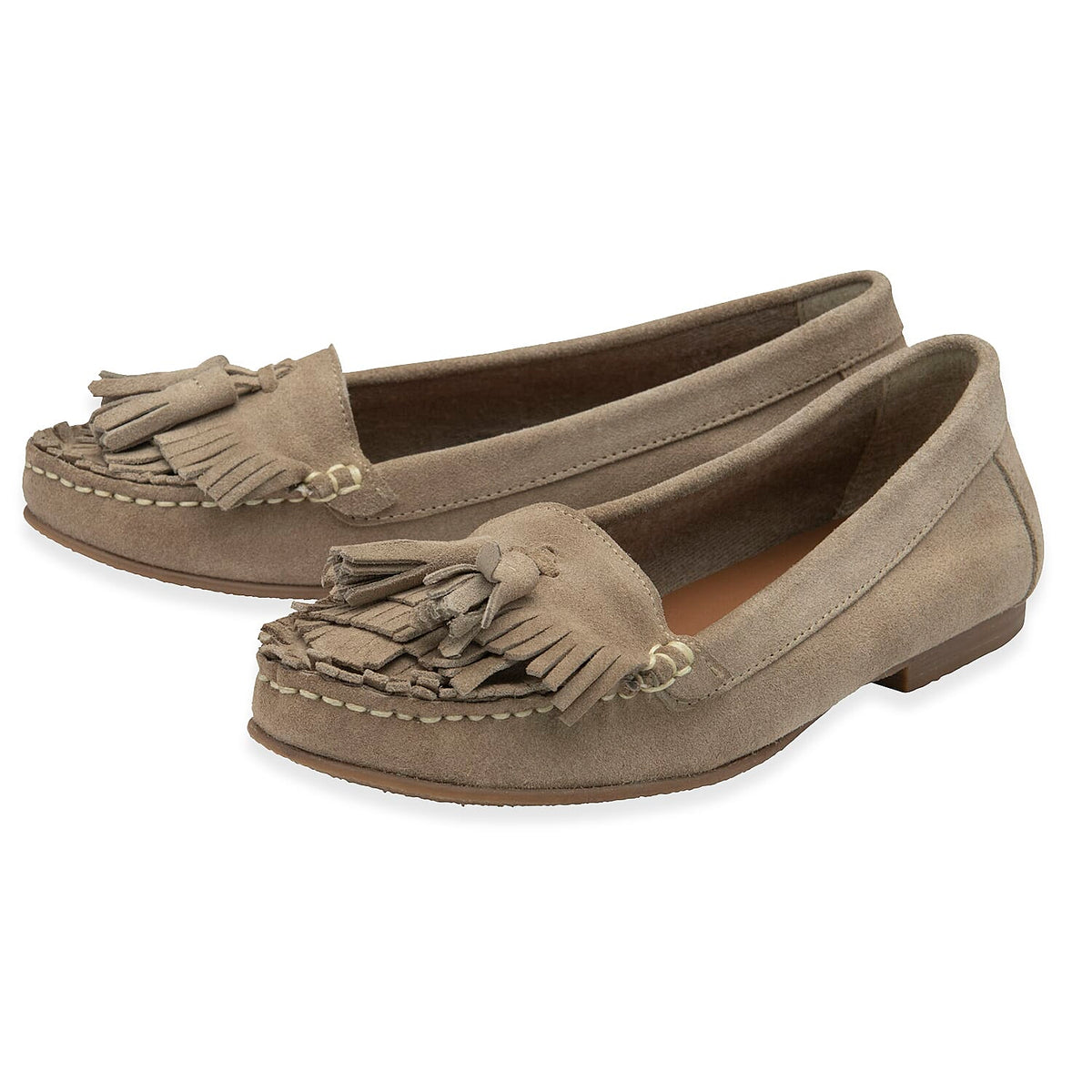 Ravel Atley Womens Slip-On Loafers with Tassel Fringe Detail (Size 6) - Taupe V32583084 1