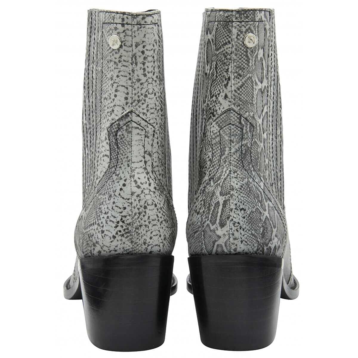 Ravel Langton Snake-Print Leather Ankle Boots (Size - 5) - Grey 8295984 2