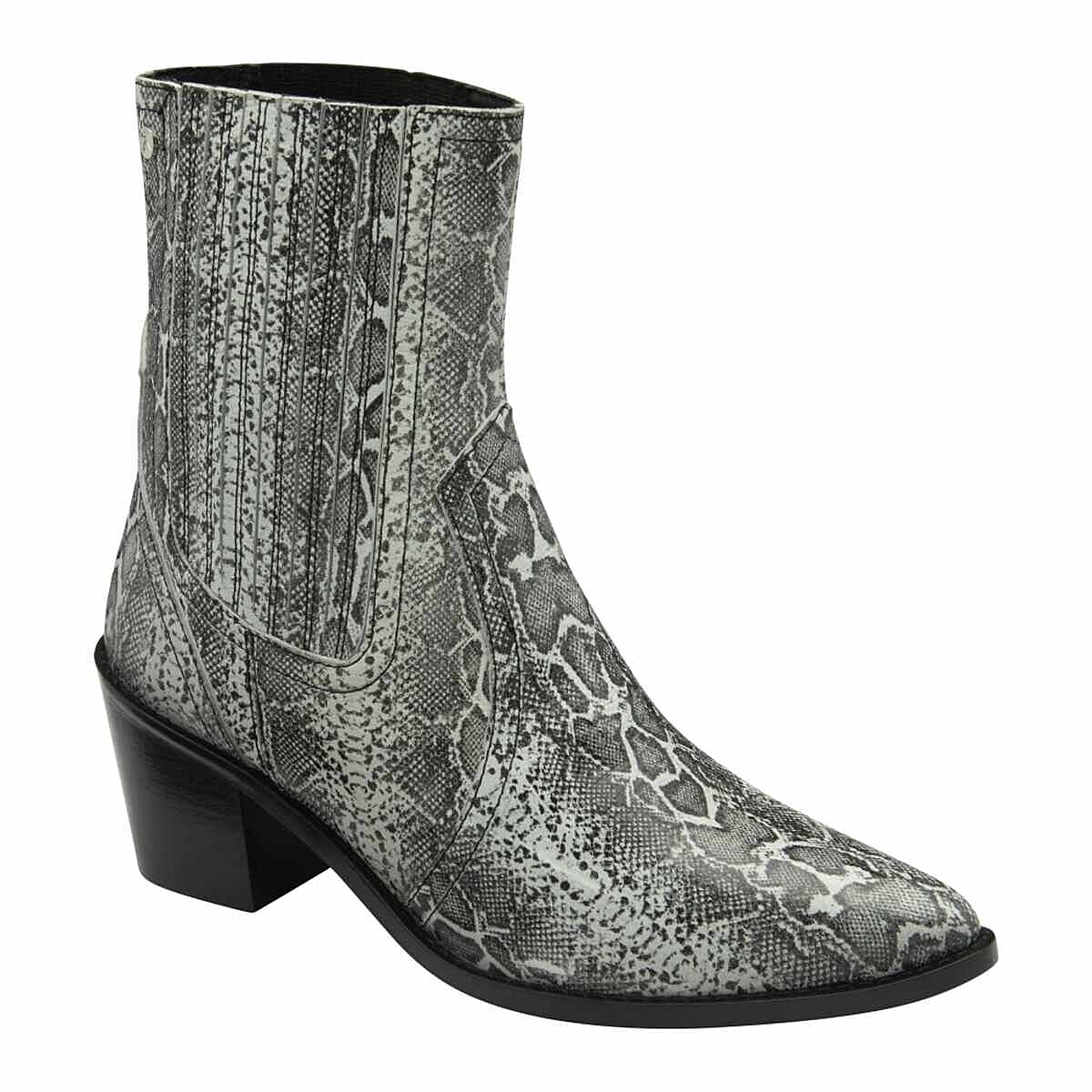 Ravel Langton Snake-Print Leather Ankle Boots (Size - 7) - Grey 8295986 0