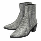 Ravel Langton Snake-Print Leather Ankle Boots (Size - 8) - Grey