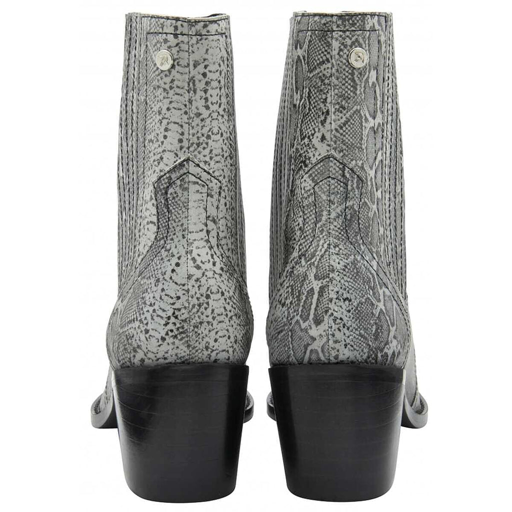 Ravel Langton Snake-Print Leather Ankle Boots (Size - 8) - Grey