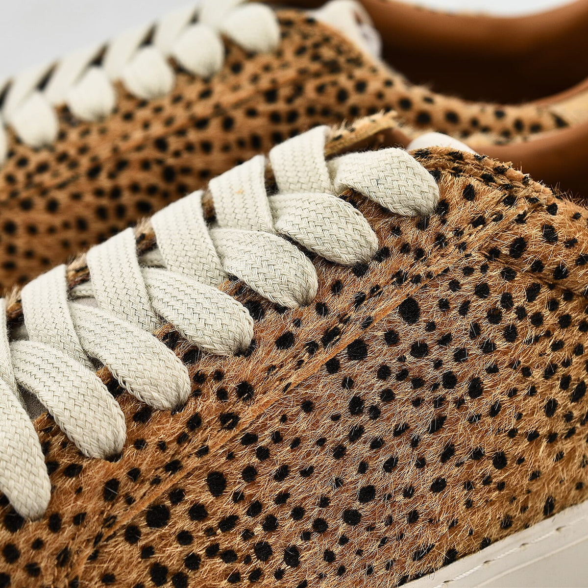 Ravel Leopard Print Lace Up Trainer in White and Brown 6505841 3