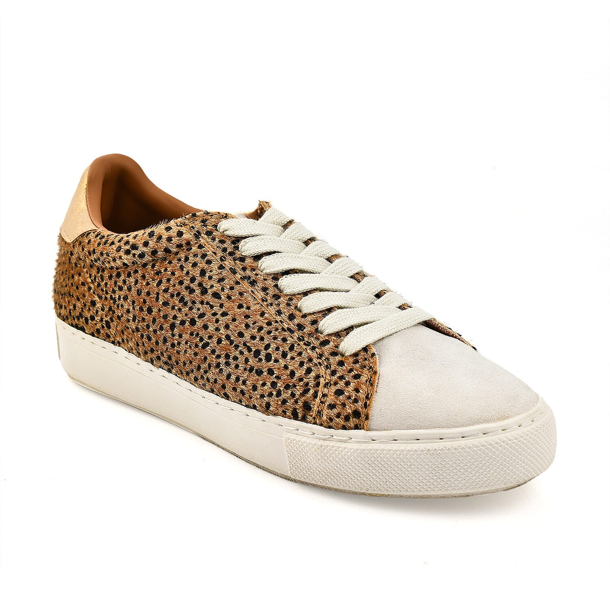 Ravel Leopard Print Lace Up Trainer in White and Brown 6505841 5