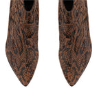 Ravel Levisa Snake Pattern Leather Heeled Ankle Boots (Size 6) - Brown