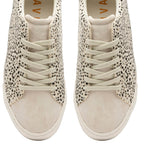 RAVEL Pearl Leopard Print Lace Up Trainer (Size 7) - White