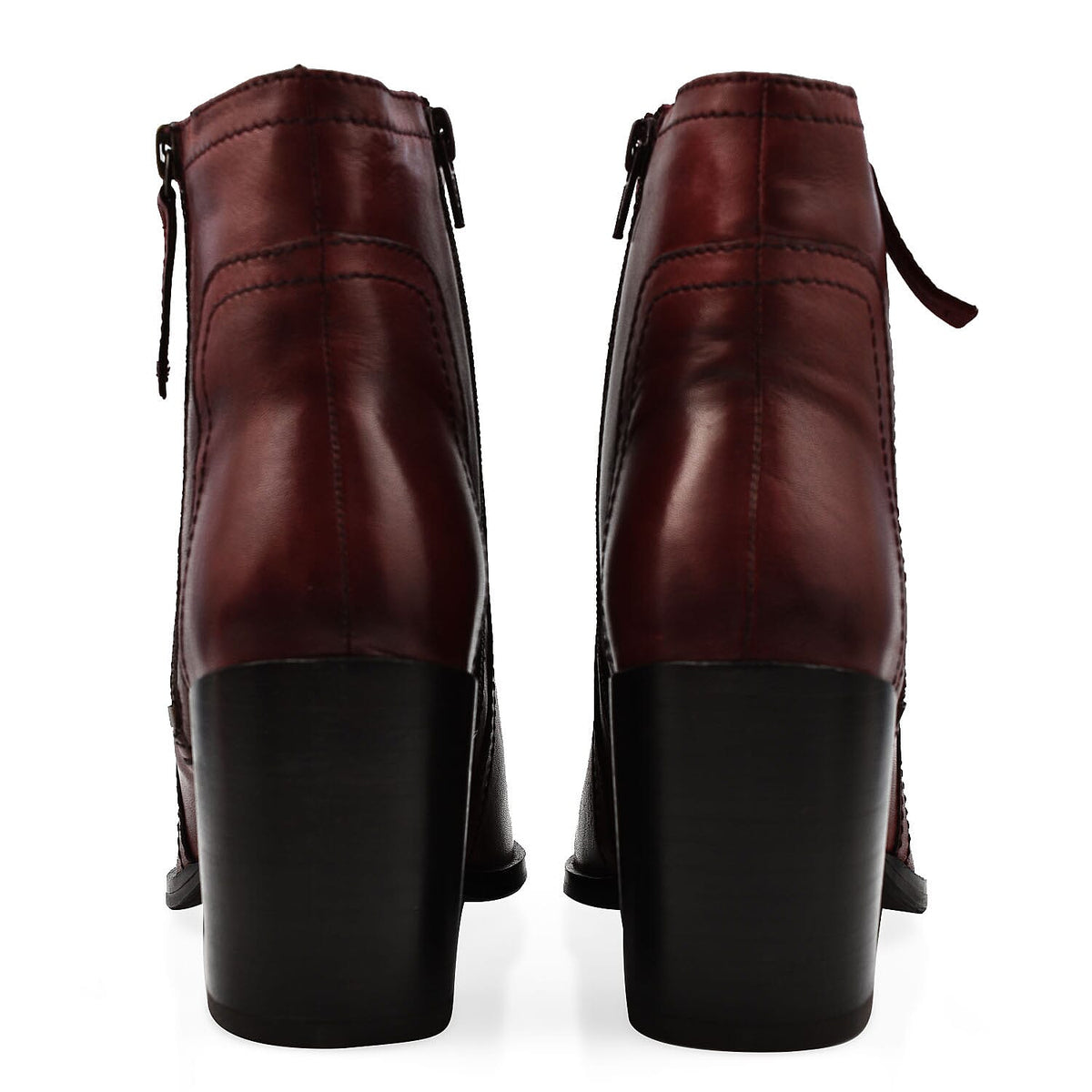Ravel Premium Leather Womens Fossa Heeled Ankle Boots - DarkRed 7730520 6