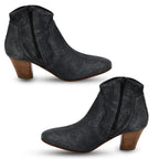 Ravel Premium Leather Womens Teelin Heeled Ankle Boots (Size 3) - Grey