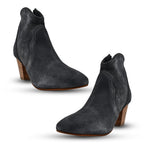 Ravel Premium Leather Womens Teelin Heeled Ankle Boots (Size 3) - Grey