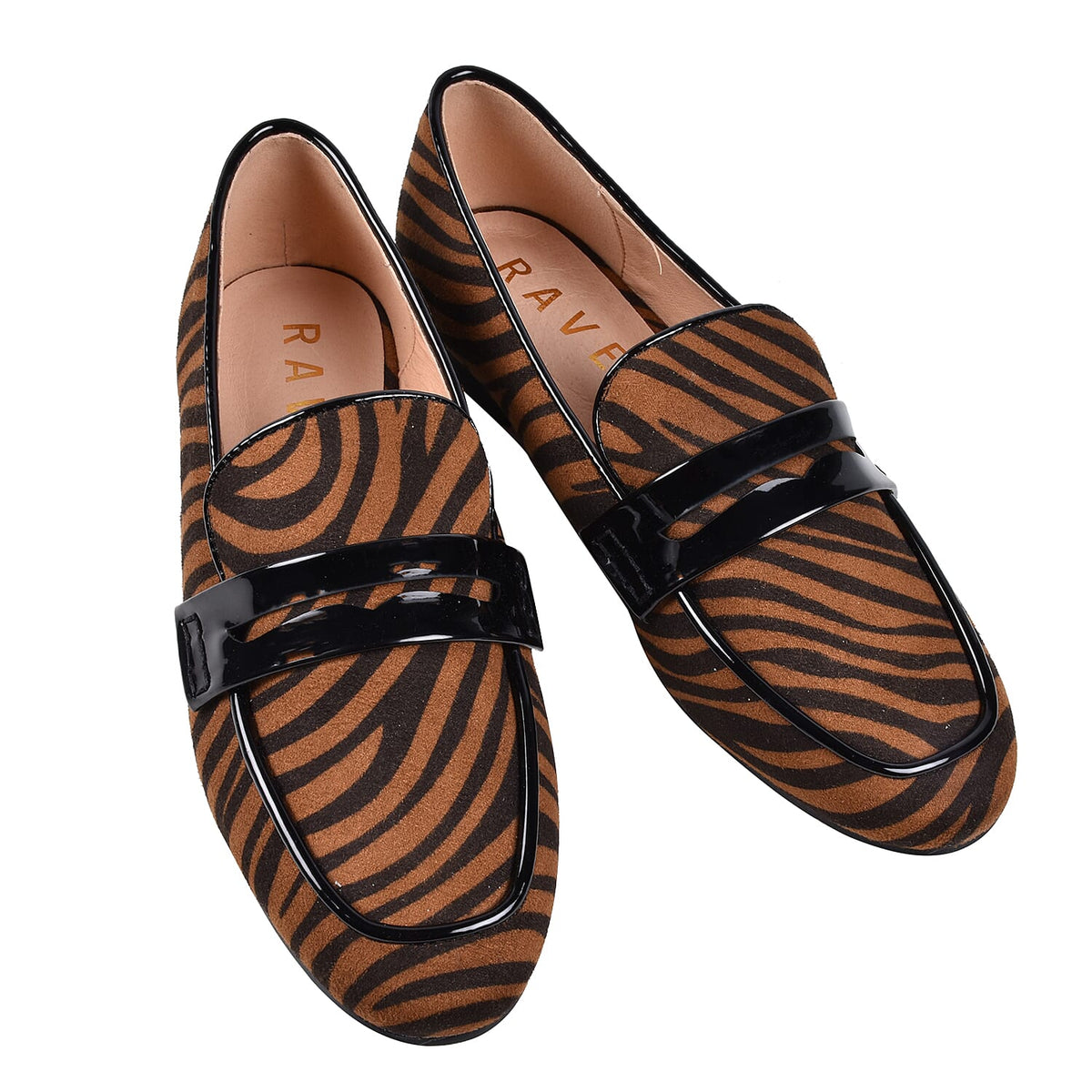 Ravel Tan Zebra-Print Luis Loafers 6016600 1