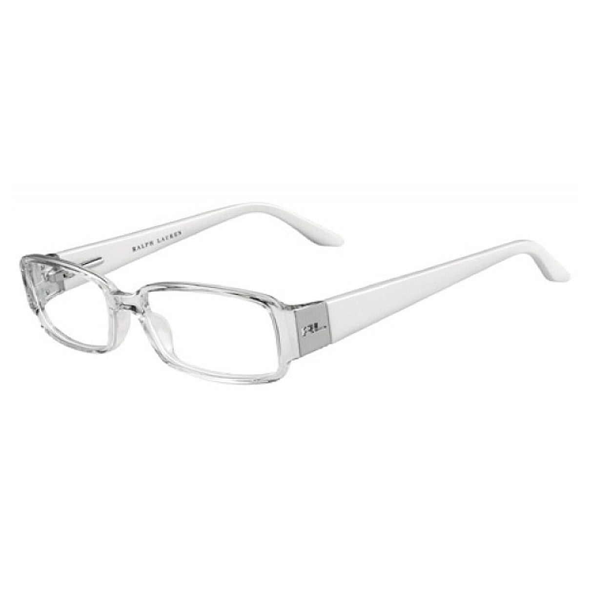 Ralph Lauren Polo Rectangular Reader Glasses with Metal Logo (Power 2) - Crystal White 7670676 0