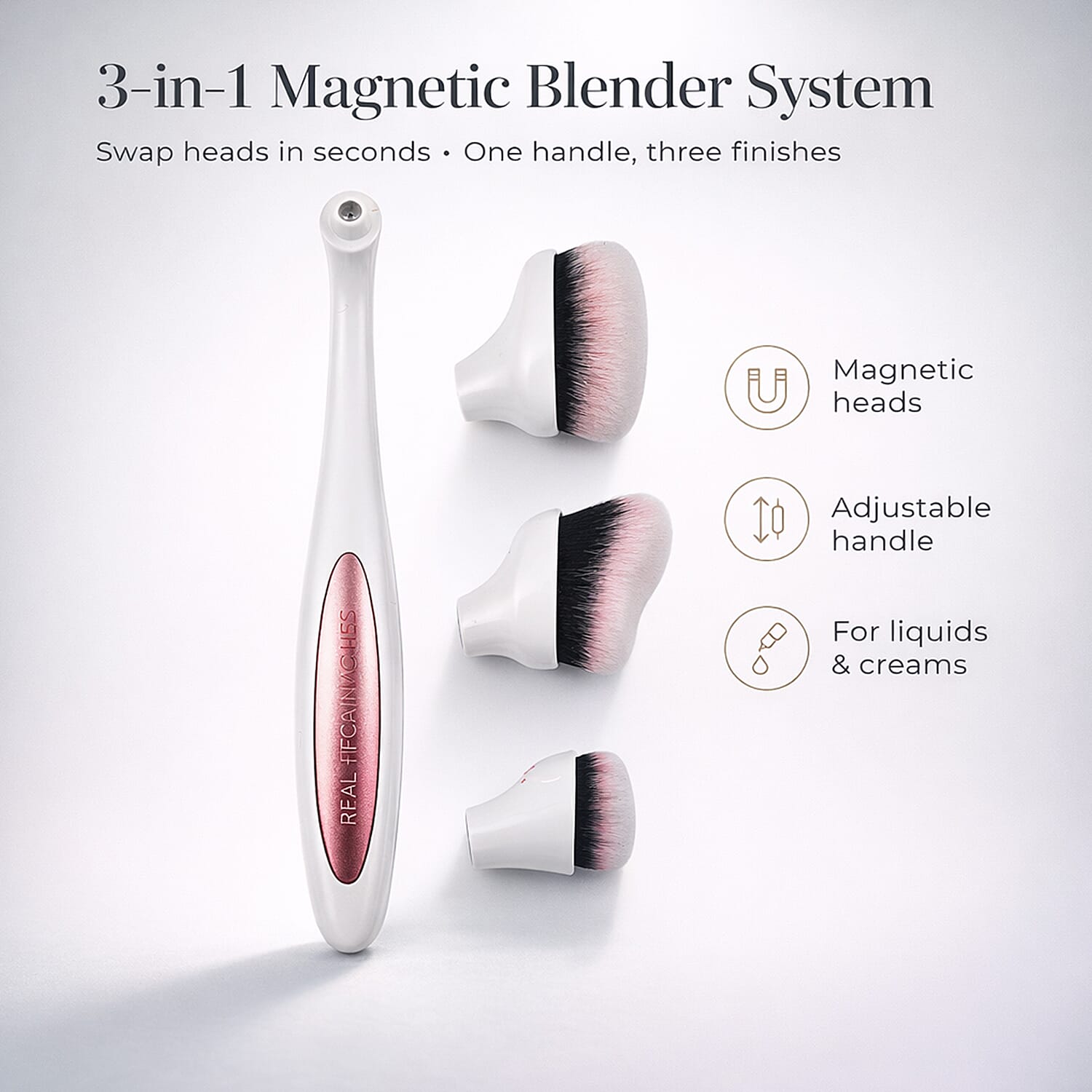 Real Techniques 3 in 1 Adjustable Make Up Blender Set With Magnetic Heads 7551251 2