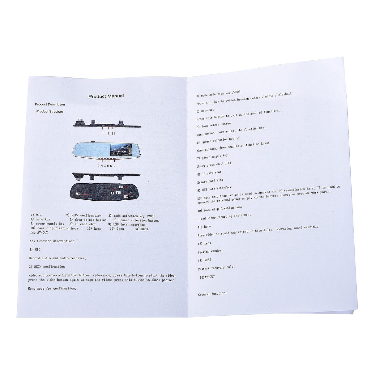Rear View Mirror with Dash Cam  with G-Sensor, Motion Detection and Cyclic Recording INCLUDING 8GB MICRO SD CARD 3625149 5