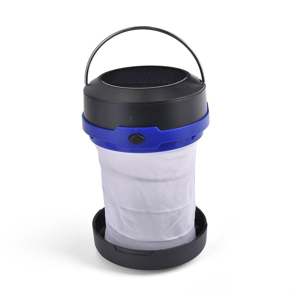 Rechargeable Collapsable Compact LED Solar Light and Power Bank - Blue & Black