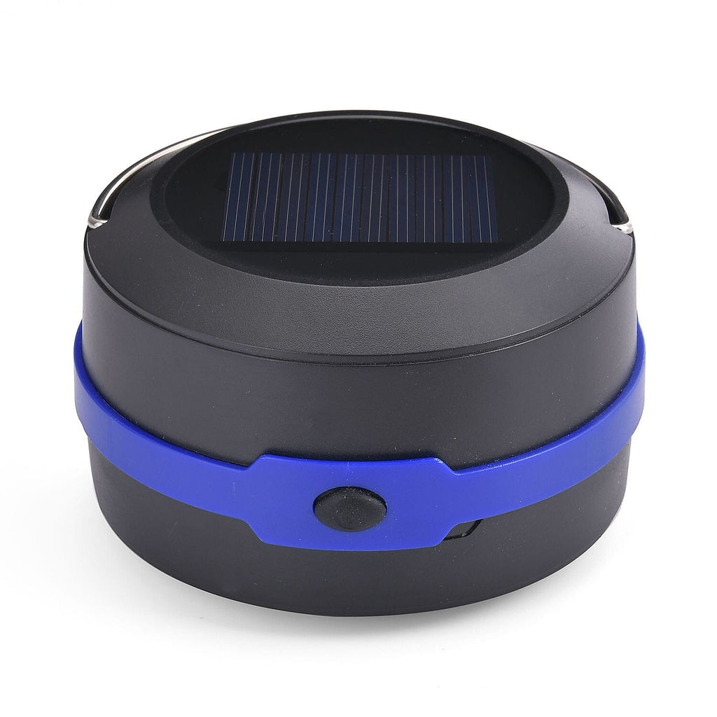 Rechargeable Collapsable Compact LED Solar Light and Power Bank - Blue & Black
