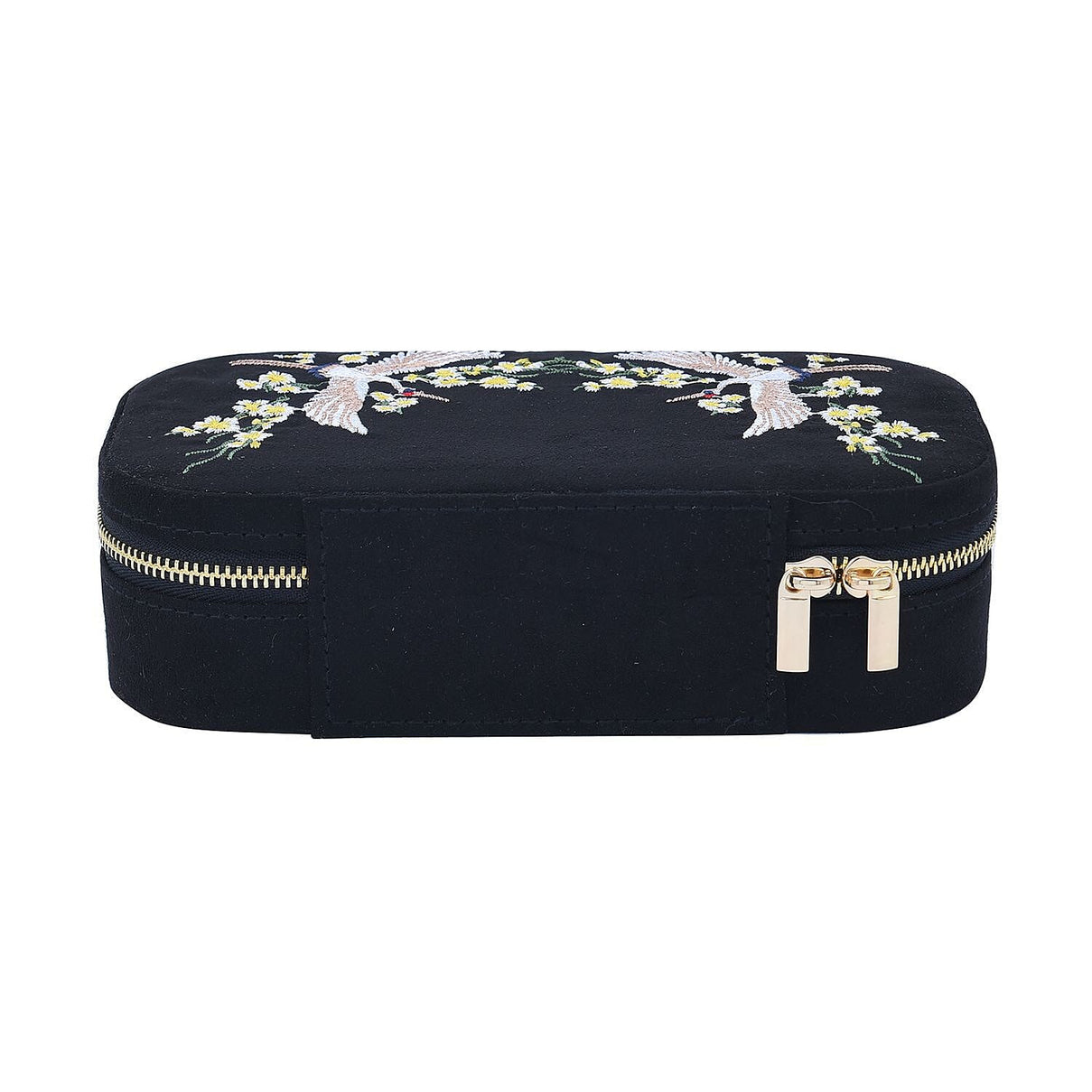 Rectangle Embroidered Jewellery Box with Zip (Size 18x10x5 cm) - Black 7425138 3