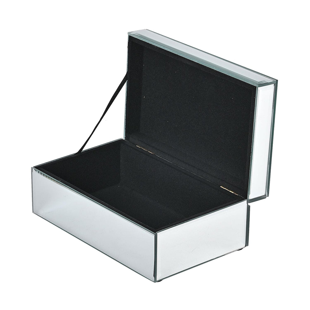 Mirrored Luxury Storage Box With Soft Velvet Inner Lining (Size 21x13x8 cm) - Gold &amp; Blue 7564377 4